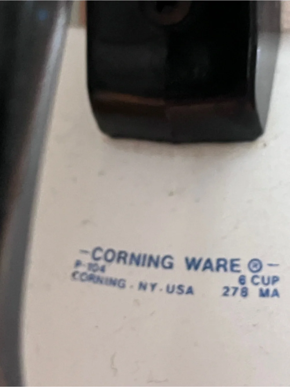 Vintage Collectible Corningware White Coffee Carafe with Blue Cornflower Motif